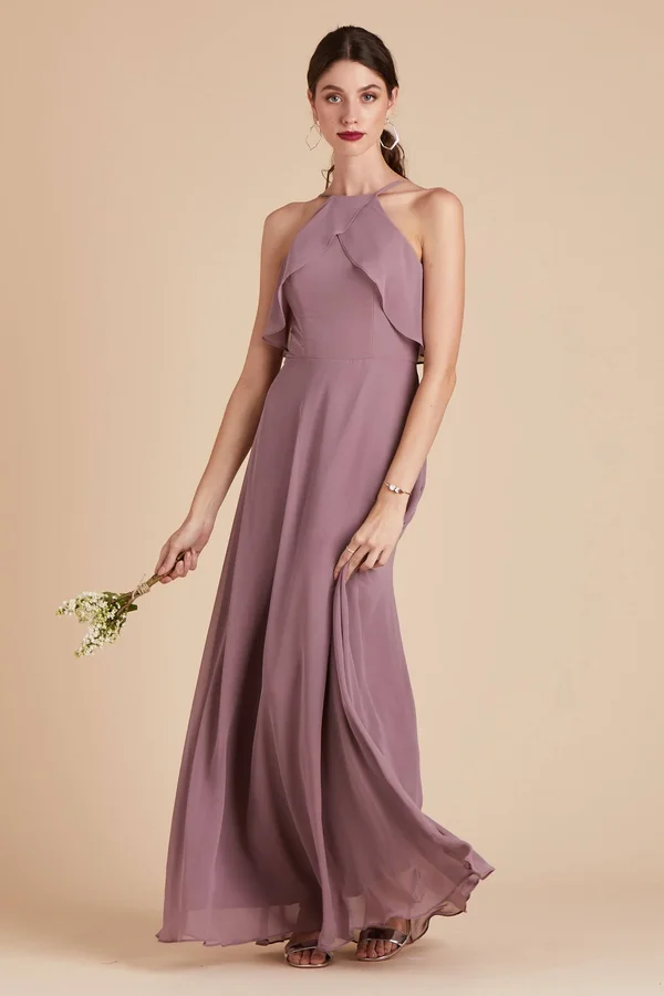Jules Chiffon Bridesmaid Dress in Dark Mauve 3XL - Dark Mauve