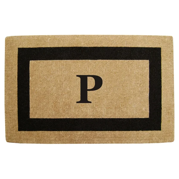 Nedia Home 02080P Single Picture - Black Frame 30 x 48 in. Heavy Duty Coir Doormat - Monogrammed P