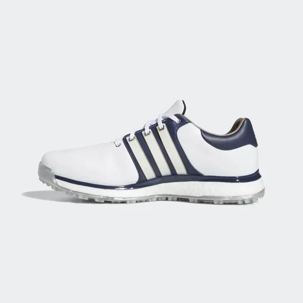 Adidas Men's Tour360 XT Spikeless Golf Shoes Size 9, White/Collegiate Navy/Gold Metallic