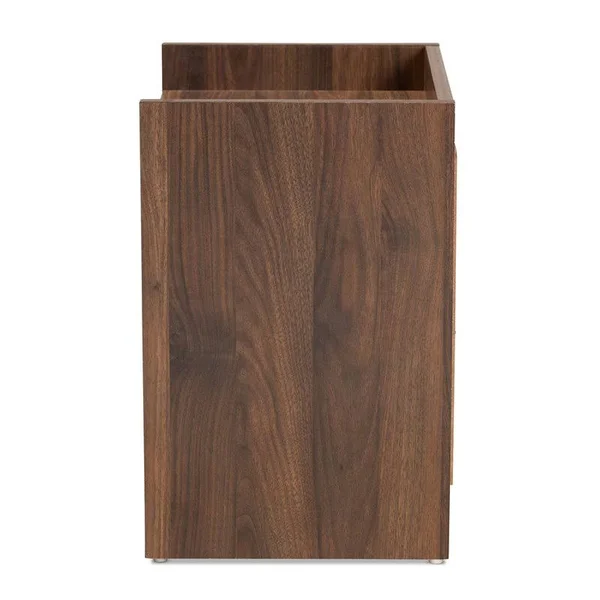 Bowery Hill Contemporary Walnut Browned Wood 2-Drawer Nightstand