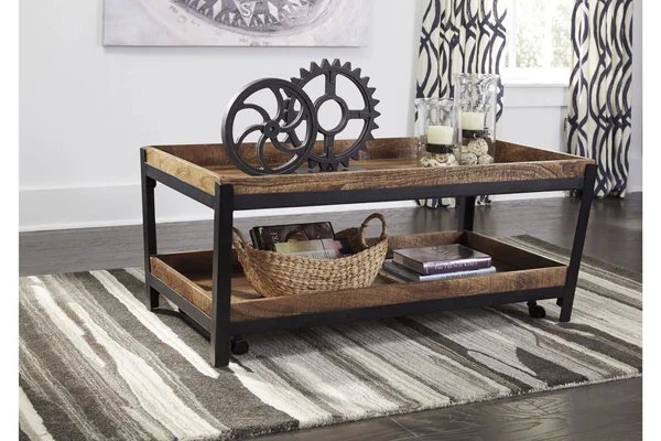 Ashley Viggani Two-Tone Rectangular Cocktail Table T940-1