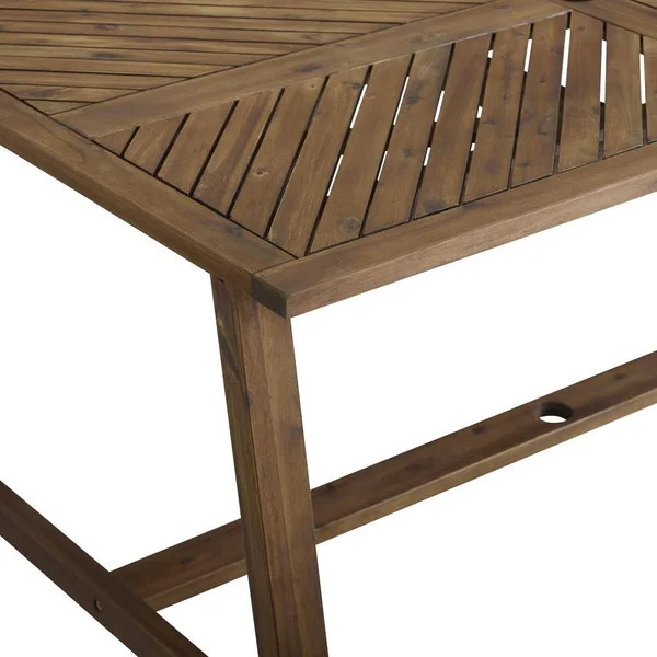 Walker Edison Rectangle Outdoor Dining Table 35-in W x 60-in L with Umbrella Hole, LWW60VINDTDB
