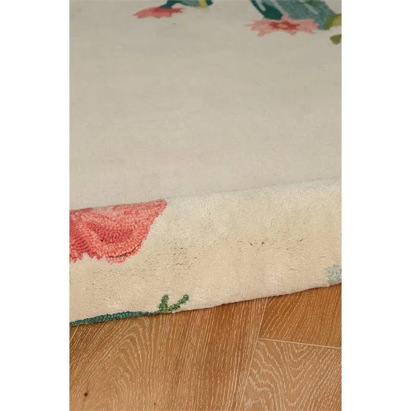 Linon Tripoli Saguaro Hand Tufted Polyester 8'x10' Rug in Ivory