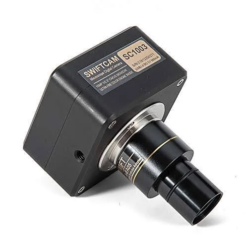 Swift Swiftcam 10 Megapixel Camera for Microscopes, with Reduction Lens, Calibration Kit, Eyetube Adapters, and USB 3.0 Cable, C