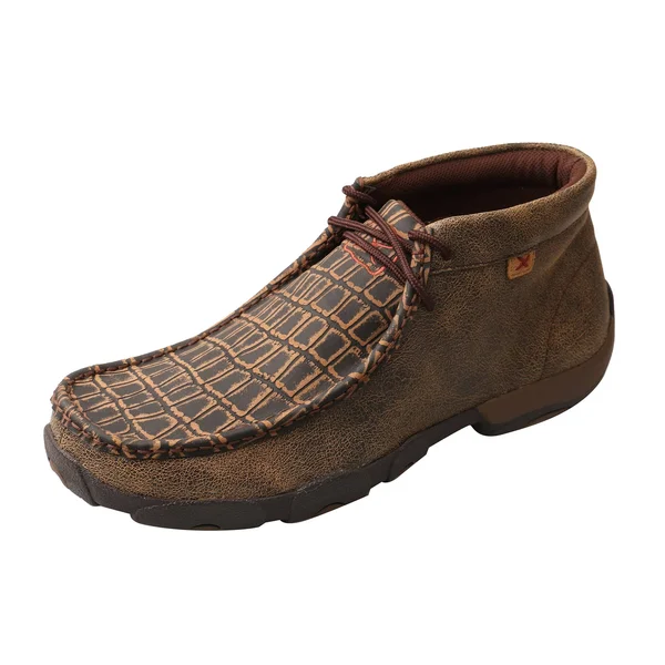 Twisted x Men's MDM0067 Driving Moc - Cayman Print/Brown Leather