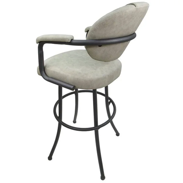 Tobias Designs 30x22 Vinyl Swivel Tilt Bar Stool in Innova Albaster and Gray - m70_30BSst_InovaA_gr