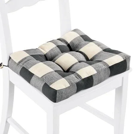 Buffalo Check Chair Pads (Black)