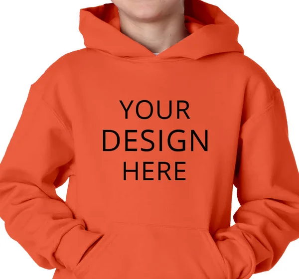 Custom Printed Jerzees Hoodies - Hooded Pullover - Size: M, Burnt Orange