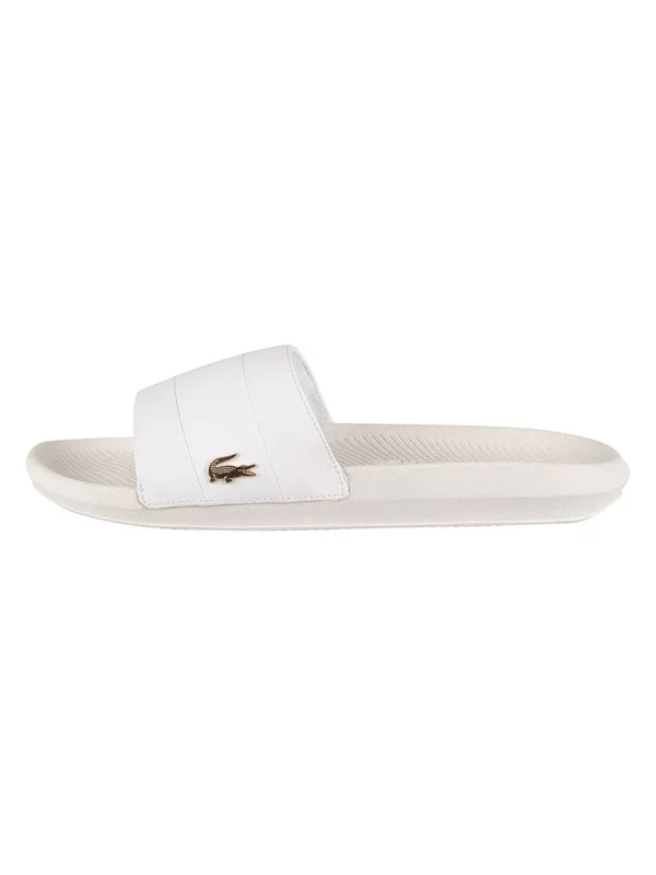 Lacoste Croco Sliders White