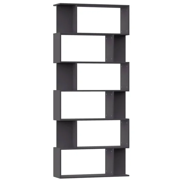 vidaXL Book Cabinet/Room Divider Concrete Gray 31.5x22x9.4x22x75.6x22 Chipboard