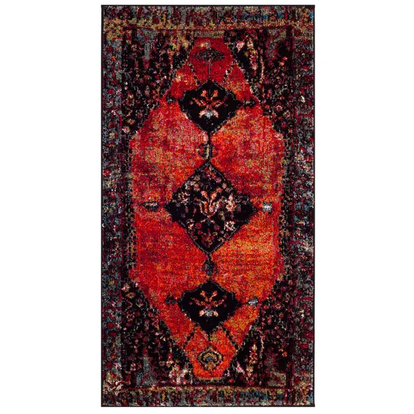 Safavieh Vintage Hamadan Rug Collection VTH217Q - Red, Light Blue - 8& x 10&