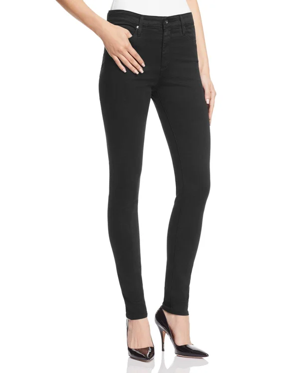 Ag Farrah High-Rise Sateen Pants, Black