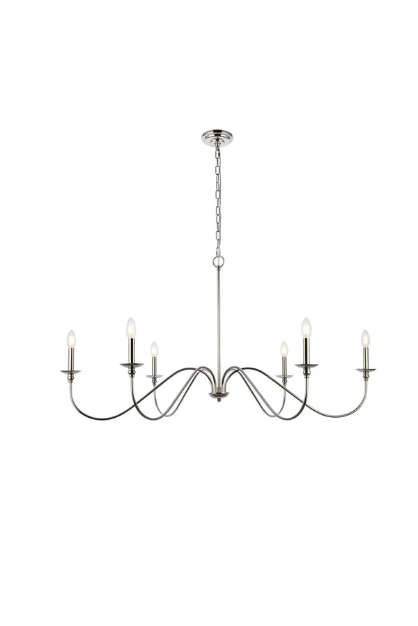 Living District LD5056D48PN 48 in. Rohan Chandelier Polished Nickel