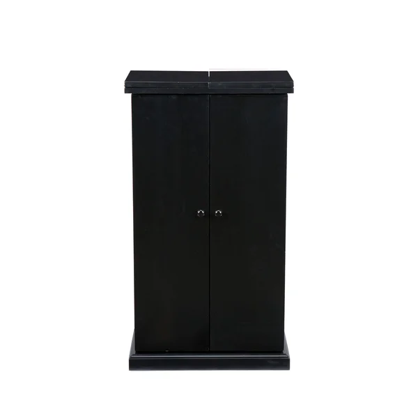 44x22 Black Contemporary Rectangular Fold Away Bar Cabinet
