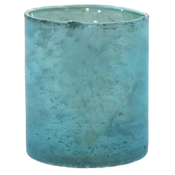 Cylindrical Glass Votives with Semi Translucent Look, Set of 6, Multicolor