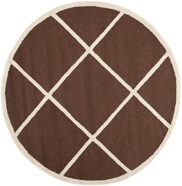 Safavieh Cambridge Dark Brown & Ivory 6& x 6& Round Rug