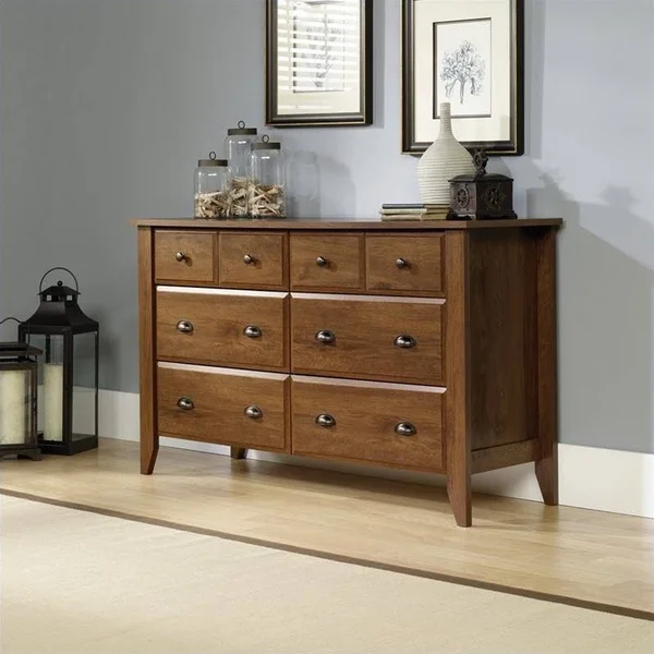 Home Square 2 Piece Bedroom Set with Dresser and Chest in Oiled Oak