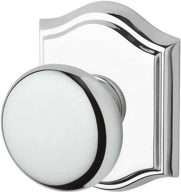 Baldwin EN.ROU.TAR.150 Entry Round Knob & Traditional Arch Rose Satin Nickel