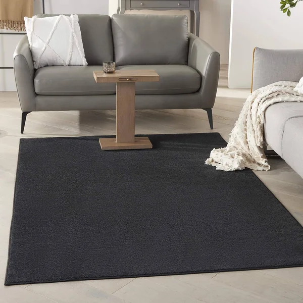 Nourison Essentials Indoor/Outdoor Contemporary Black Area Rug, Size: 4& x 6&