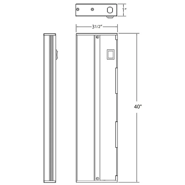 Nicor Linkable 40 in. Slim Dimmable Black LED Under Cabinet Light Fixture NUC-4-40-DM-L-BK