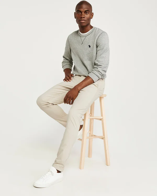Abercrombie & Fitch Men's Super Skinny Chinos in Light Khaki - Size 32 x 34