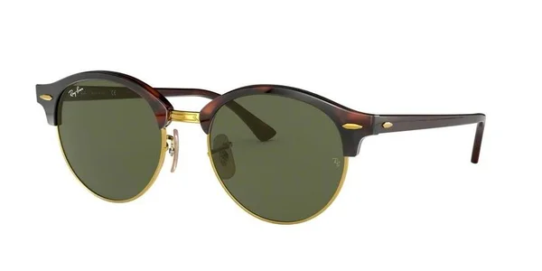 Ray-Ban CLUBROUND RB4246 Round Sunglasses For Unisex, 51-19-145, 990-RED HAVANA
