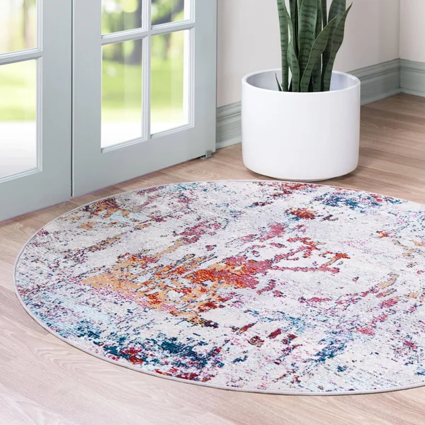 Starlight 7 ft Round Gray Area Rug