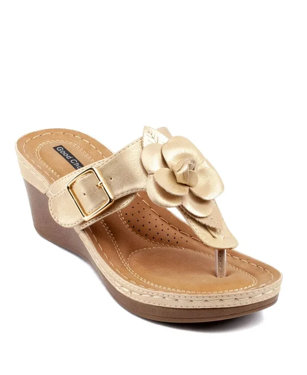 GC Shoes Flora Wedge Sandal - Gold