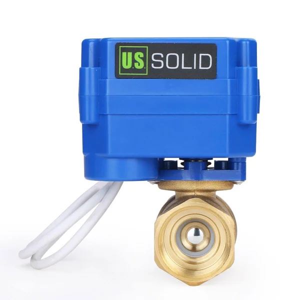 U.S. Solid Motorized Ball Valve- 3/4 Brass Electrical Ball Valve with Standard Port, 9-24 V AC/DC, 2 Wire Auto Return MSV00017