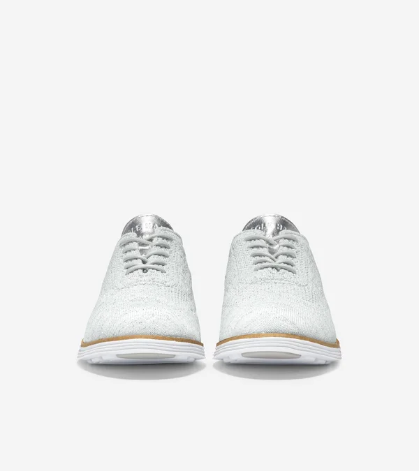 Cole Haan Womens OriginalGrand Wingtip Oxford Metallic Dressy Oxfords