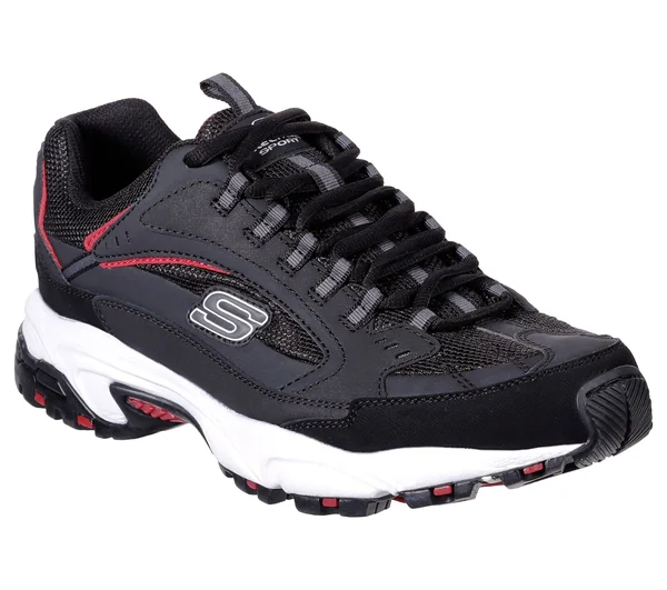 Skechers Mens Stamina Cutback Black Red Size 7.5 - Men's