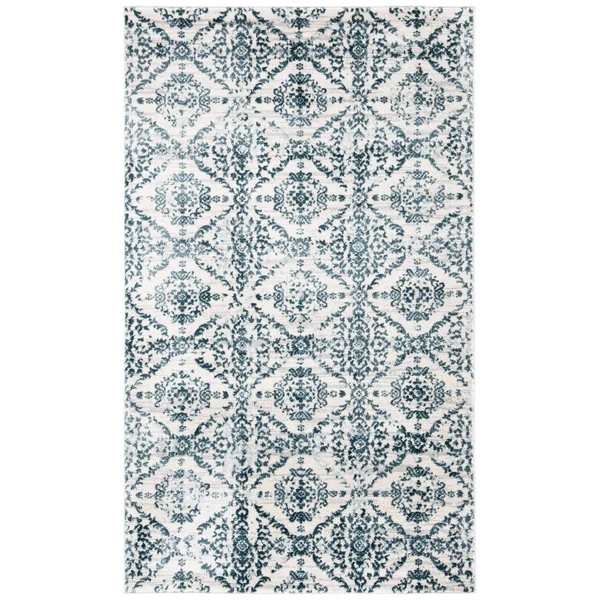 Martha Stewart by Safavieh Janitza Vintage Rug - 6&7x22 x 6&7x22 Square - Denim Blue/Ivory
