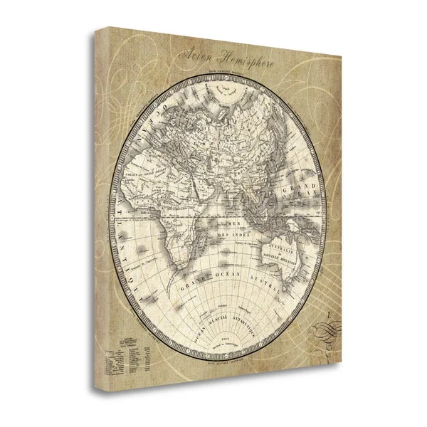 20x22 x 20x22 French World Map II by Sue Schlabach Fine Art Giclee Print