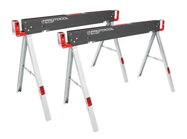 Protocol Equipment 92785 Work Table Folding Sawhorse, Set of 2