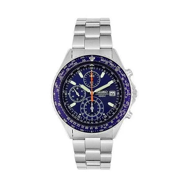 Seiko Men's Stainless-Steel Japanese Quartz Dress Watch - Blue