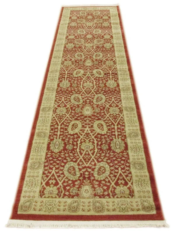Unique Loom Edinburgh Red Vintage 10 ft Runner Area Rug