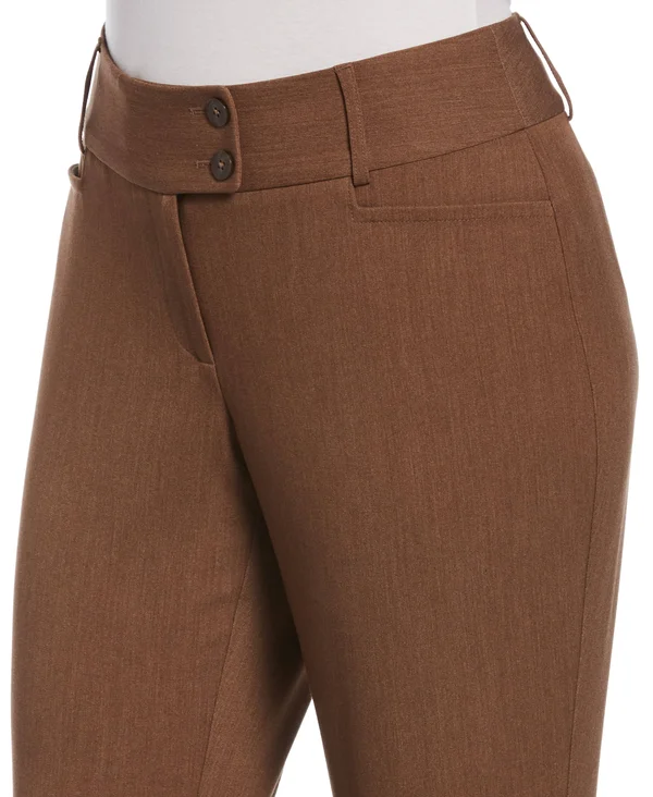 Rafaella Women's Petite Gabardine Bootcut Pants - Curvy Fit - Plus Size in Coffee Melange, Size 6P, Polyester/Rayon/Spandex