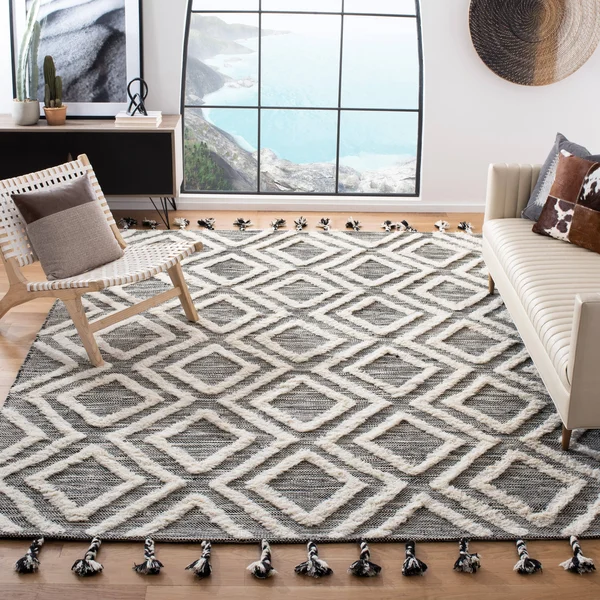 Safavieh Kenya Rug Collection KNY331Z - Black - Ivory - 8& x 10&