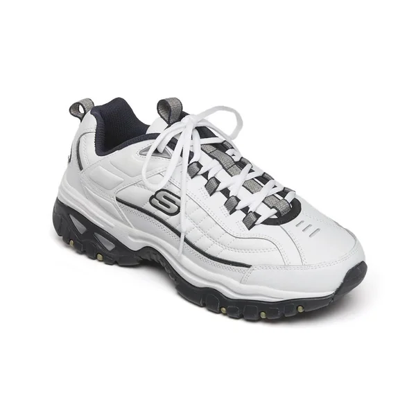 Skechers Men's Energy After Burn Lace-Up Sneaker, White/Navy, 14