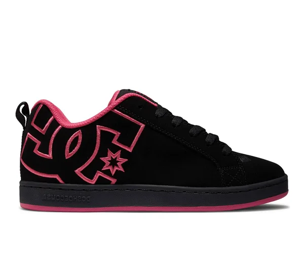 Women's DC Court Graffik Skate Shoes in Black/Pink Size 8.5 Medium