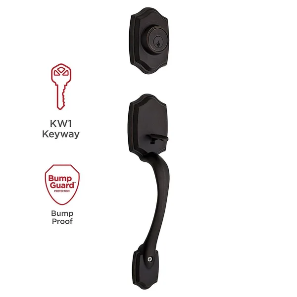 Kwikset 96870-100 Belleview Single Cylinder Handleset with Cove Knob Featuring S