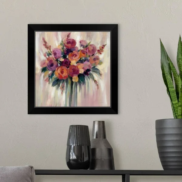 Autumn Bouquet - Black Framed Wall Art, 16x16, Great Big Canvas