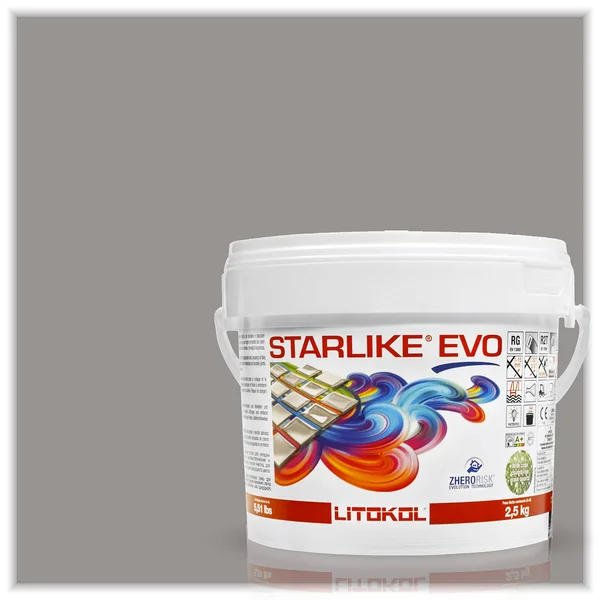 The Tile Doctor Starlike Evo Epoxy Grout 115 Grigio Seta Classic Collection 2.5 kg - 5.5 lbs.