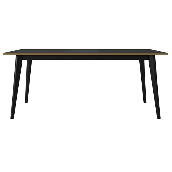 Domesis DiVenere Scandinavian-Inspired Rectangular Dining Table Black Natural Edge