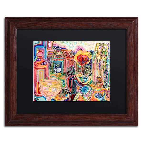 Trademark Fine Art ALI5645-W1620BMF The Cow Sees Everything by Josh Byer - Black Matte, Wood Frame 16x20-Inch