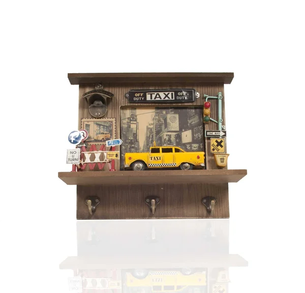 Shadow Box with 3 Metal Keychain Hooks