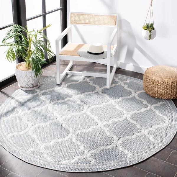 Safavieh Bermuda 810 Area Rug - Light Blue, Ivory, 6&7x22 x 6&7x22 Round