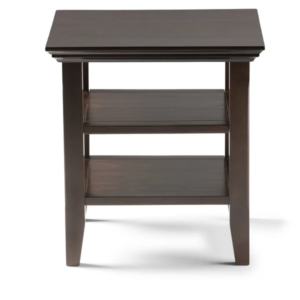 Wyndenhall Normandy Solid Wood 19 inch Wide Square Rustic End Table - 19 inch Wide - Rustic Natural Aged Brown