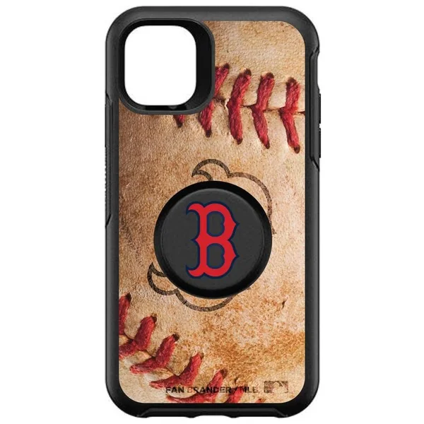 OtterBox Black Boston Red Sox Otter+Pop PopSocket Symmetry Baseball Design iPhone Case