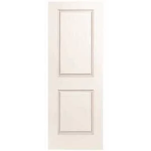 Masonite 0101625240802VV2200010 24 in. x 80 in. Smooth 2-Panel Square Primed White Hollow Core Composite Interior Door Slab